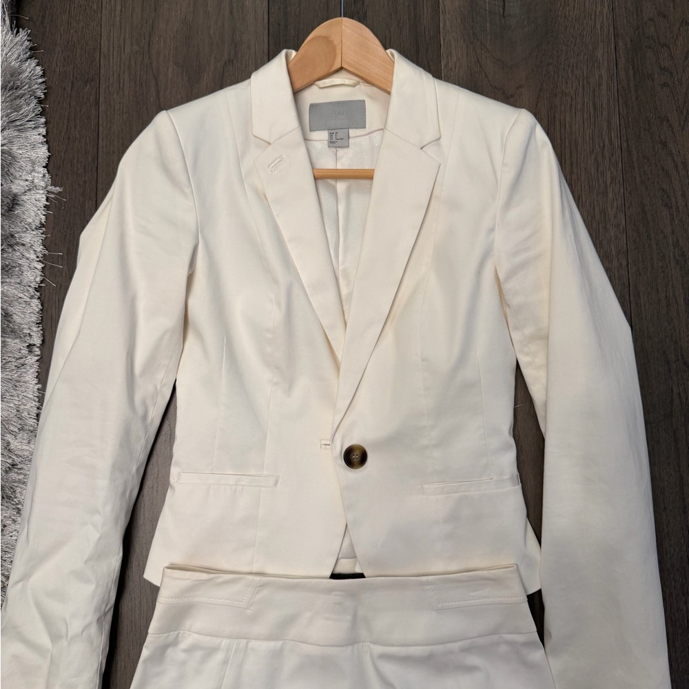 Cream Blazer and Skirt